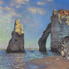 reproductie The cliffs at etretat van Claude Monet